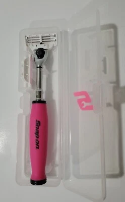 Snap On Tools three Blades Razor + extra blade + storage box SHAVER PINK NEW !!! - Image 1 of 4