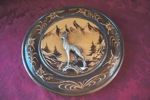 CARVED VTG. WOODEN AUSTRIAN? WALL PLAQUE FEATURING EMBOSSED RAM - Picture 1 of 3