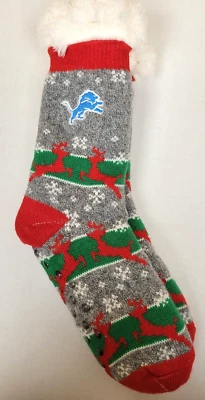 Meias chinelo NFL Detroit Lions Sherpa, novas - Imagem 1 de 2