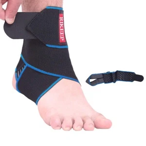 RIKEEP Supporto Caviglia Tutore Regolabile Nylon Traspirante Super Elastico, Blu - Foto 1 di 4