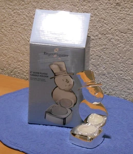 Regent Square Snowman 6" Silver Plated Candle Holder Including Candle - Picture 1 of 6