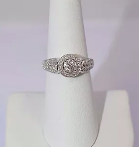 ANILLO DE COMPROMISO DIAMANTES REDONDOS ORO BLANCO 14K 1829/6376 1,52TCW 5,8 GRAMOS - Imagen 1 de 4