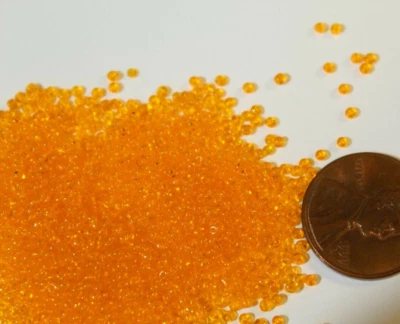 Micro Cuentas Semillas Antiguas De Colección - 14/0 Transparente Mandarina Naranja - Bolsa de 3,9 gramos Foto 1 de 4