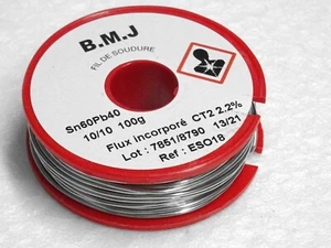 10/10 welding wire coil 1mm 100g Sn60Pb40 built-in flow CT2 2.2% BMJ ESO18 - Picture 1 of 1