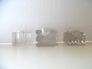 Menge 3 Antik Vintage Viktorianisch Schwer Geschliffen Glas Kristall Tintenfässer - Bild 1 von 8