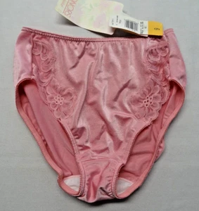 NWT Honors Intimates 6 42 Satin Dusty Mauve High-Cut Waist Lace Nylon Panty 8066 - Picture 1 of 14