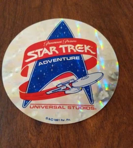 Star Trek Adventure Souvenir Sticker Paramount Pictures Universal Studios 1991 - Picture 1 of 5