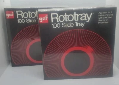 2-GAF Rototray 100 Bandeja Deslizante para Fotos 2X2 Diapositivas GAF y Proyectores Sawyer SELLADOS Foto 1 de 2