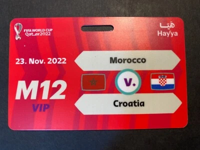 FIFA Qatar 2022 HAYYA Match# 12 Morocco V. Croatia VIP Gate Pass World Cup - Image 1 of 2