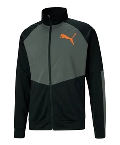 PUMA HERREN TRAININGSJACKE 2.0 SPORTSWEAR KONTRAST DURCHGEHENDER REISSVERSCHLUSS GRÜN ORANGE S SMALL - Bild 1 von 6