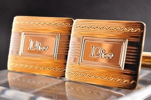 Gemelos casi nuevos, marca francesa "Christian Dior" color oro y plata usados. - Imagen 1 de 4