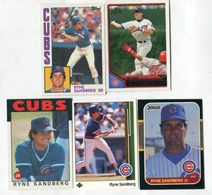 Ryne Sandberg 5 Baseball Karten Lot HOF Hall of Fame Chicago Cubs (Lot 143) - Bild 1 von 1