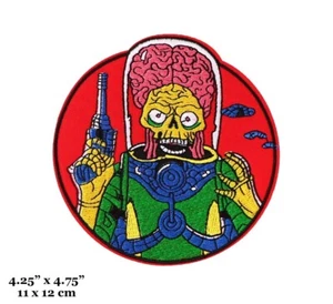 Parche de hierro bordado con logotipo redondo de la película alienígena marciana de Mars Attacks - Imagen 1 de 7