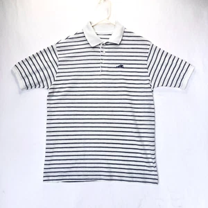 Vintage The Hare Polo Shirt Adult M White Navy Woven Rabbit Logo Retro 80s 90s - Picture 1 of 8