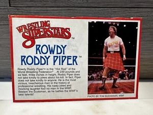 1986 LJN WWF Bio File CARD - Rowdy Roddy Piper near mint NM - Picture 1 of 3