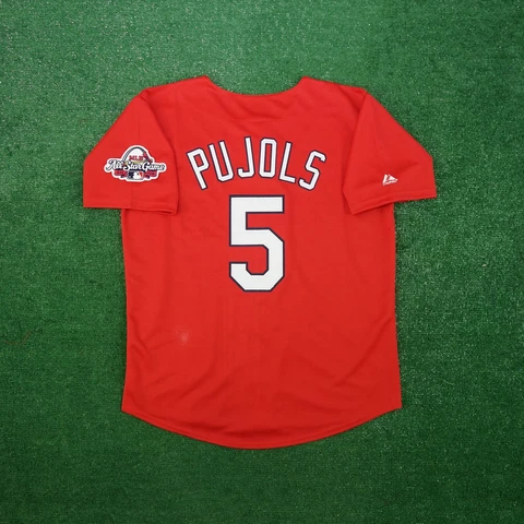 Albert Pujols 2009 St. Louis Cardinals Alt Red Men's Jersey w/ All Star Patch Cover