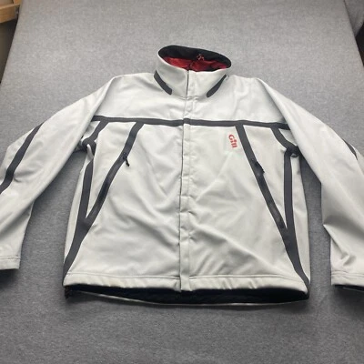 Gill Verso Jacket Mens Small Mock Neck Adjustable Light Grey Nylon Blend Logos - Image 1 of 4