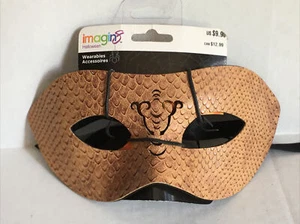 Imagin8 Halloween Eye Mask Tan Faux Leather With Ribbon Tie New - Picture 1 of 4
