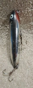 Original Heddon Zara Spook Plastic Fishing Lure, Metallic Chrome & Black, Read - Picture 1 of 4
