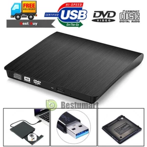 USB3.0 Slim External DVD RW R CD Writer Drive Burner Reader Player For Laptop PC - Picture 1 of 38