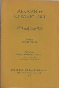 PARKE BERNET AFRICAN OCEANIC ART Lecler Collection Auction Catalog 1968 - Imagen 1 de 1