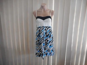 COOPER STREET DRESS 8 SPAGHETTI STRAPS GEOMETRIC MULTI COLOURED SMART CASUAL - Picture 1 of 8