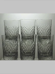 Antique Lead Crystal Cut Glass Set Of 6 Tumblers 3 3/4" - 13A - Picture 1 of 4