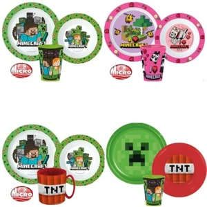 Minecraft Children's Dishes Set 3 PC Essset Breakfast Set Geschirrset - Picture 1 of 5