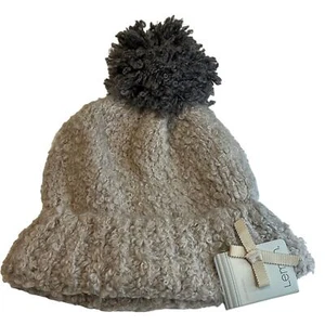 SALE! Lemon Cozy & Warm Tan Beanie w/ Gray Pom-Pom, NWT! - Picture 1 of 4