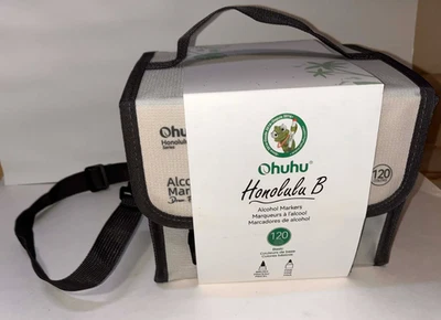 Pincel marcadores de álcool Ohuhu pontas largas Honolulu série B 120 cores básicas - Imagem 1 de 4