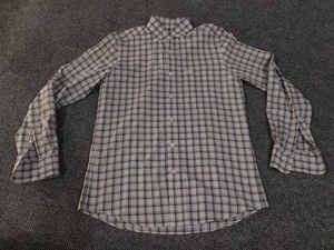 Faconnable Shirt Mens Small Blue Brown Plaid Club Deauville Button Up Casual - Picture 1 of 14
