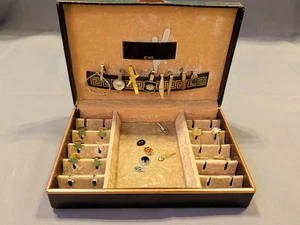 Lote de 7 gemelos vintage con 8 clips de corbata y 2 tachuelas de corbata, más caja - Imagen 1 de 15