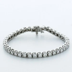 10ct tw H VS2 Round Natural Certified Diamonds 14K Gold Basket Tennis Bracelet - Picture 1 of 4