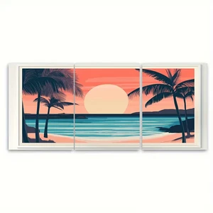 3pcs Mid Century Exuma Bahamas Retro Metal Print Ready to Hang Art - Picture 1 of 7