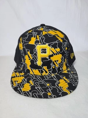 New Era Pittsburgh Pirates Baseball Cap 59Fifty 7 5/8 MLB All Over Logo Print - Image 1 of 4