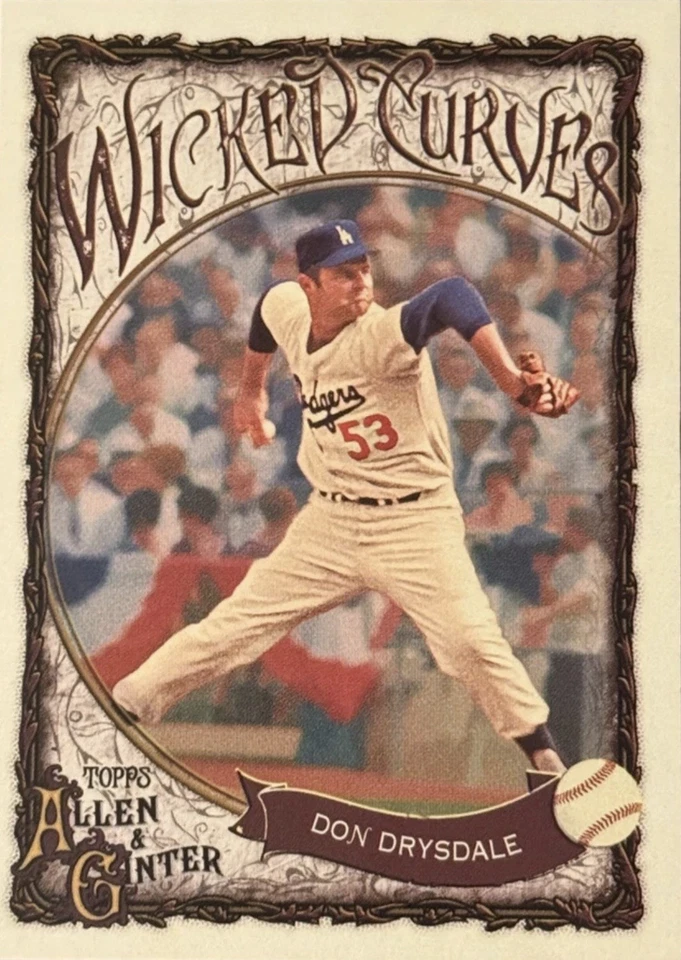 2025 Topps Allen & Ginter Wicked Curves WC-35 Don Drysdale, Los Angeles Dodgers Foto 1 de 1