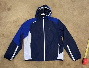Polo Ralph Lauren Navy White Hooded Windbreaker Jacket Anorak Men’s Size L - Bild 1 von 11