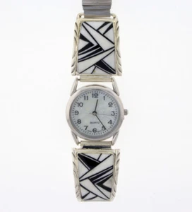 Mens Inlay Watch Tips By Navajo Artist Arlene Yazzie - Picture 1 of 4