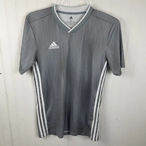 Camiseta de fútbol Adidas Tiro gris climalite talla pequeña manga corta cuello en V para hombre - Imagen 1 de 10