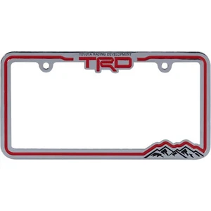 NEW Toyota TRD Red Line Chrome Metal Auto License Plate Frame Universal Fit 1PC - Picture 1 of 1