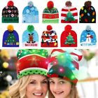 Xmas Tree Cartoon Snowman Christmas Hat Knitted Cap Sweater Beanie LED Hat