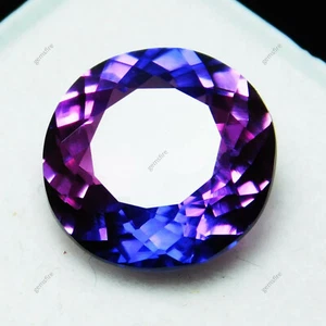 CERTIFIED 4.00 Ct Purple Round Cut Ring Size Natural Tanzanite Loose Gemstone - Picture 1 of 14