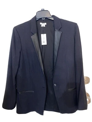 Blazer Helmut Lang Long Line Gran Tamaño “NOA Suiting” Cuello Cuero Talla 12 Foto 1 de 4