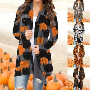 Womens Ladies Plus Size Long Sleeve Waterfall Cardigan Top Duster Coat Jacket - Picture 1 of 12