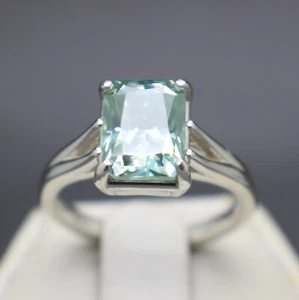 3.10cts Fancy Blue Color Radiant Cut Diamond Ring VVS1 Lab Created $4640 Retail - Picture 1 of 6