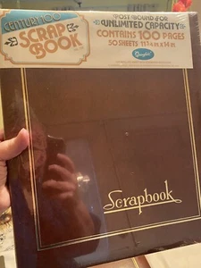 Vtg Century 100 Paged 50 Sheets Scrapbook Made in USA Sealed NEW NOS Brown - Picture 1 of 13