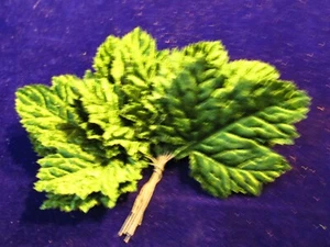 Vintage Millinery Flower Velvet Leaf 3"  Rich Green Bunch of 12 Japan Y3 - Picture 1 of 3