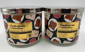 Bath & Body Works Thanksgiving Celebration Scented 3 Wick Candle 14.5 S/2 #A221 - Picture 1 of 3