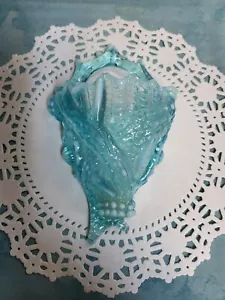 GEORGE DAVIDSON PEARLINE BLUE OPALESCENT "DRIFTWOOD AND SEASHELLS" VASE 1880 - Picture 1 of 6