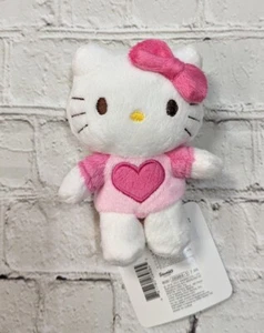 Mini felpa Hello Kitty Corazón rosa Sanrio 2012 5" RARO - Imagen 1 de 5